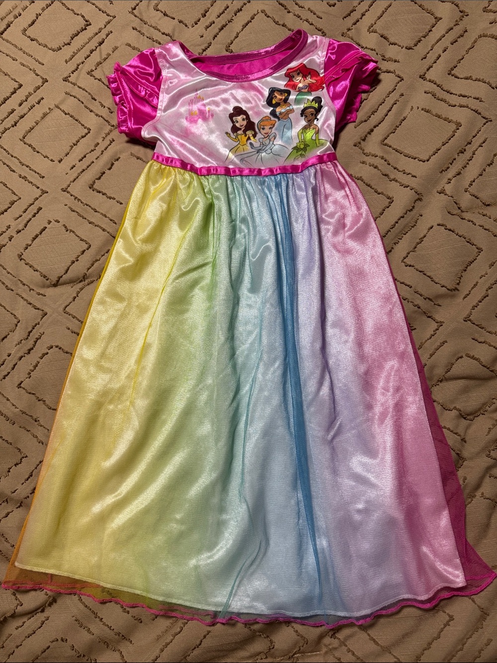 Girls' Rainbow Princess nightgown - Pink Multicolor